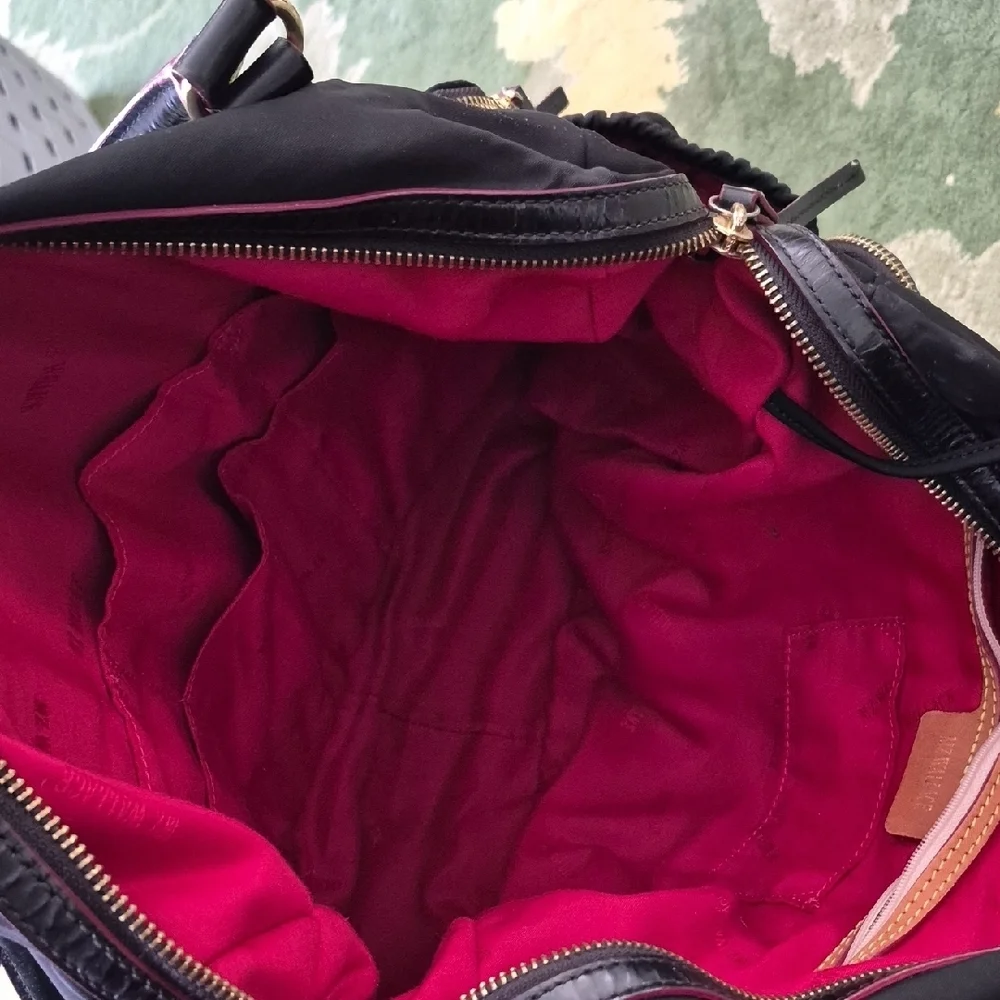 MZ Wallace Black Baby Bag with Red Accents